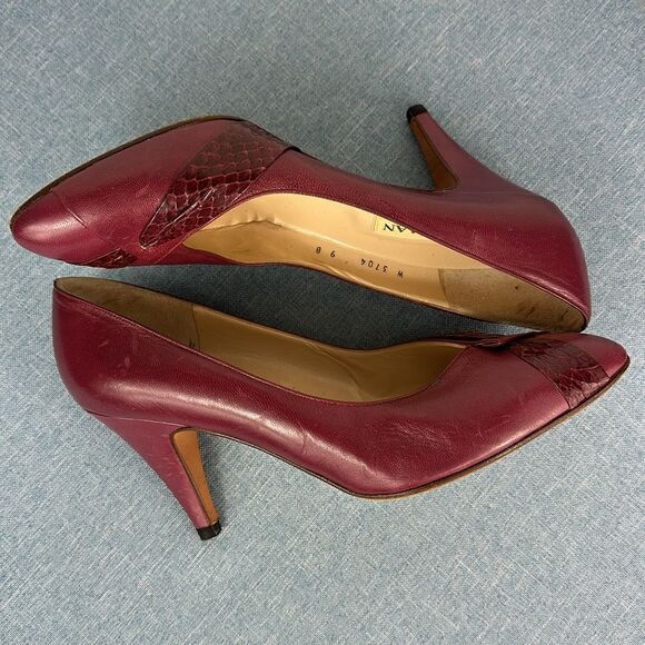 Cole Haan Burgundy Leather Pumps Size 9 B - Picture 6 of 9